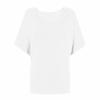 Women's Solid Color Pullover Batwing Sleeve Long Sleeve Top Loose Fit Round Neck Casual Blouse Lightweight Comfortable Shirt
