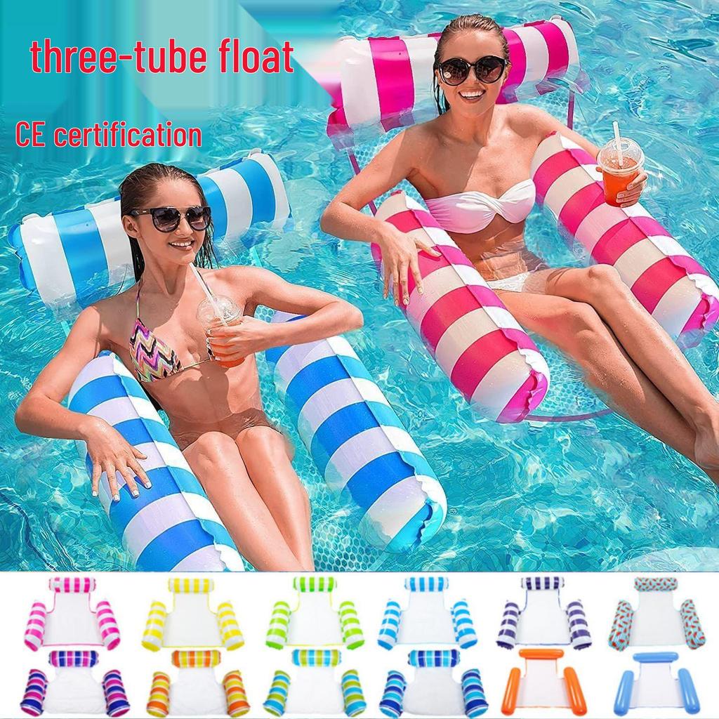 Třínosníkové nafukovací lehátko k bazénu pro dospělé - Skládací s opěradlem