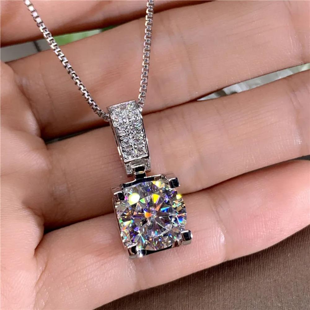 Huitan Luxury Fashion Women's Necklace with Big Round Cubic Zirconia Simple Elegant Female Accessories New Trendy 2021 Zircon