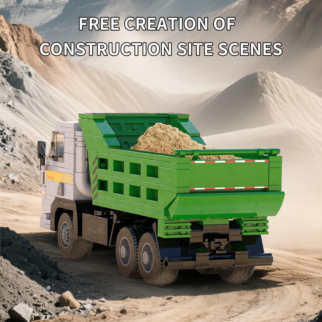 Non-Toxic 467Pcs Cargo Truck Building Blocks Mud Sand Transport Truck Model Bricks Desktop Decoration Diy Toys For Kids Holiday Gifts