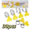 30pcs Hand Twist Design Stainless Steel Hose Clamps Butterfly Hose Clamp  Air Pipe