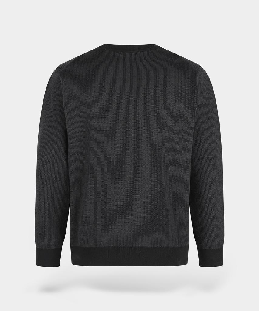 BIRBANTE Soft Washable Two-Tone Round Knit - Black