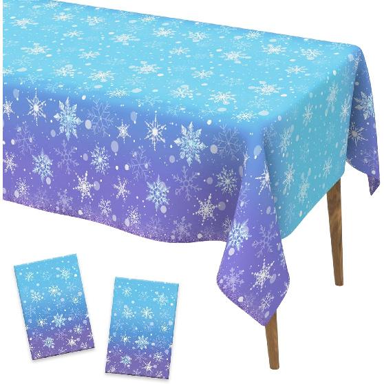 Ocean Waves Tablecloth, 2 Pieces Plastic Ocean Table Cloth Disposable Water Print Table Cover Blue Sea Rectangle Tablecloths for Beach Pool Birthday