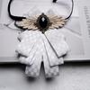 Fashion Faux Stone Men's Suit Lapel Flowers Alloy Polyester Bow Tie Necktie Neck Decoration Groom Formal Suit