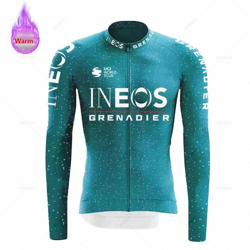 Conjunto de Maillot de Ciclismo de Manga Larga de Forro Polar de Invierno Equipo Granadero Ropa para Bicicleta de Montaña Ropa Ciclismo Traje de Bicicleta de Carreras