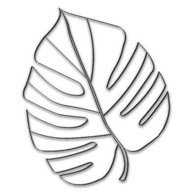 [A3245] - XXL Metal Decoration 'Monstera Leaf' Black - 70x57 Cm