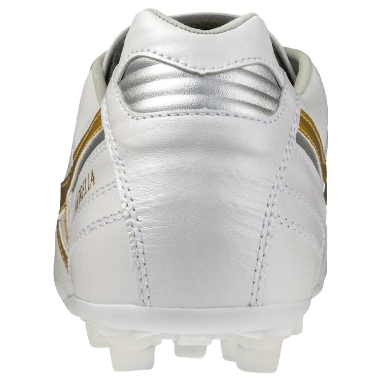 Mizuno MORELIA 2 Wear resistant And Lightweight Soccer Shoes Unisex White Gold P1GA260350