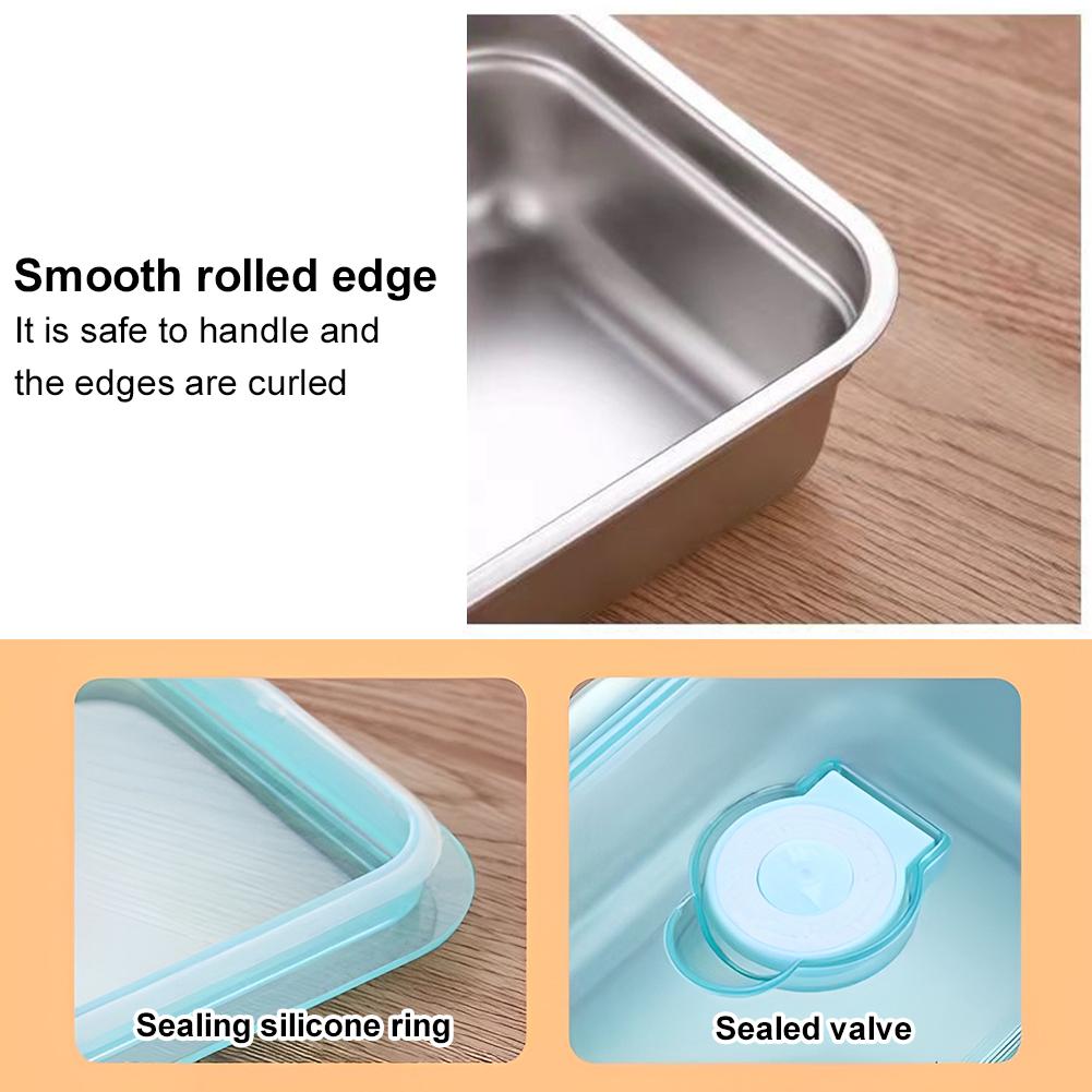 1-3PCS Portable 304 Stainless Steel Lunch Box Travel Picnic Sealed Leak Proof Fruit Salad Bento Box For Student Adult Snack Box