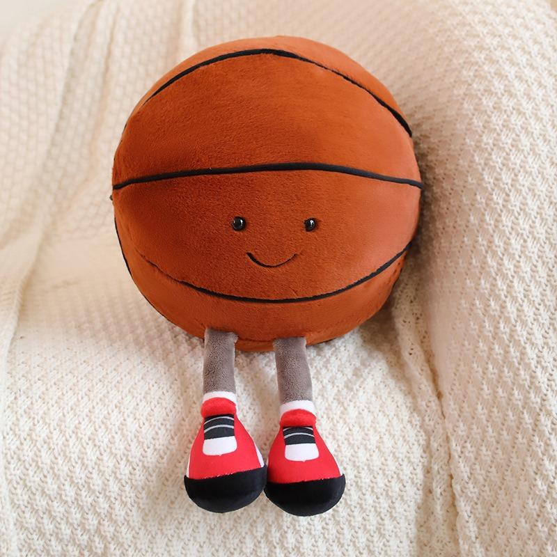 25-28cm Cute Football Doll Basketball Baby Plush Toy Creative Football Doll Pillow Pet Ball Toy Dog Cat Toys Interactive