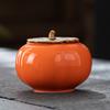 NEW Factory Direct Sale Solid Color Persimmon Ruyi Ceramic Canister Sealed Tea Gift Wedding Candy Jar