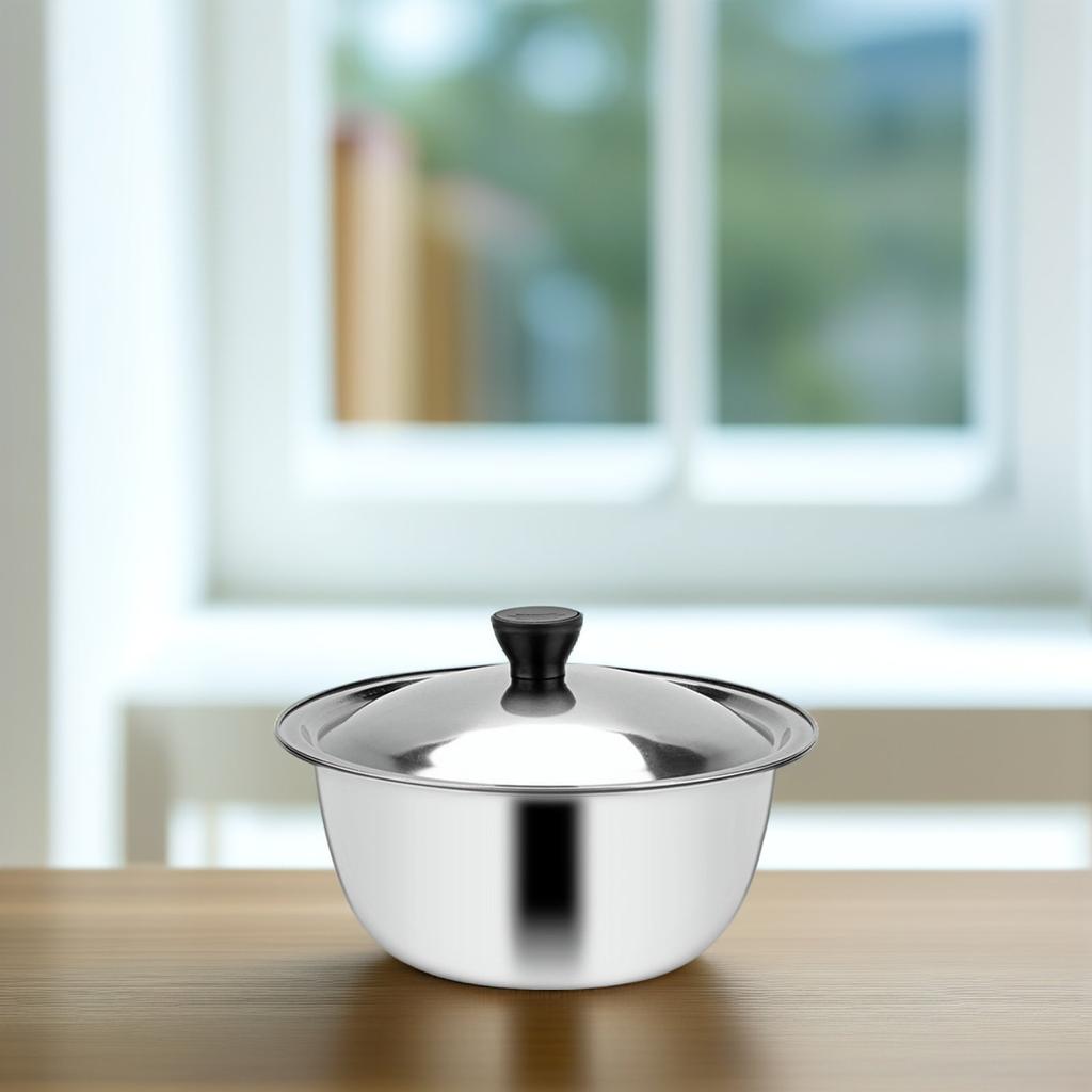 Stainless Steel Mixing Bowl Deep Design for Egg Beating Dough Kneading Salad Mixing Soup Cooking Baking Storage Multi-Function