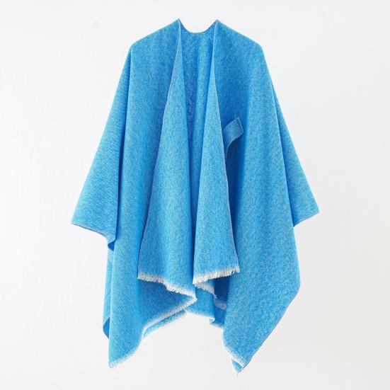 Women Shawl Scarf Solid Color Knitted Shawl Wrap Imitation Cashmere Shoulder Top Sweater Shawl Fashion Accessory