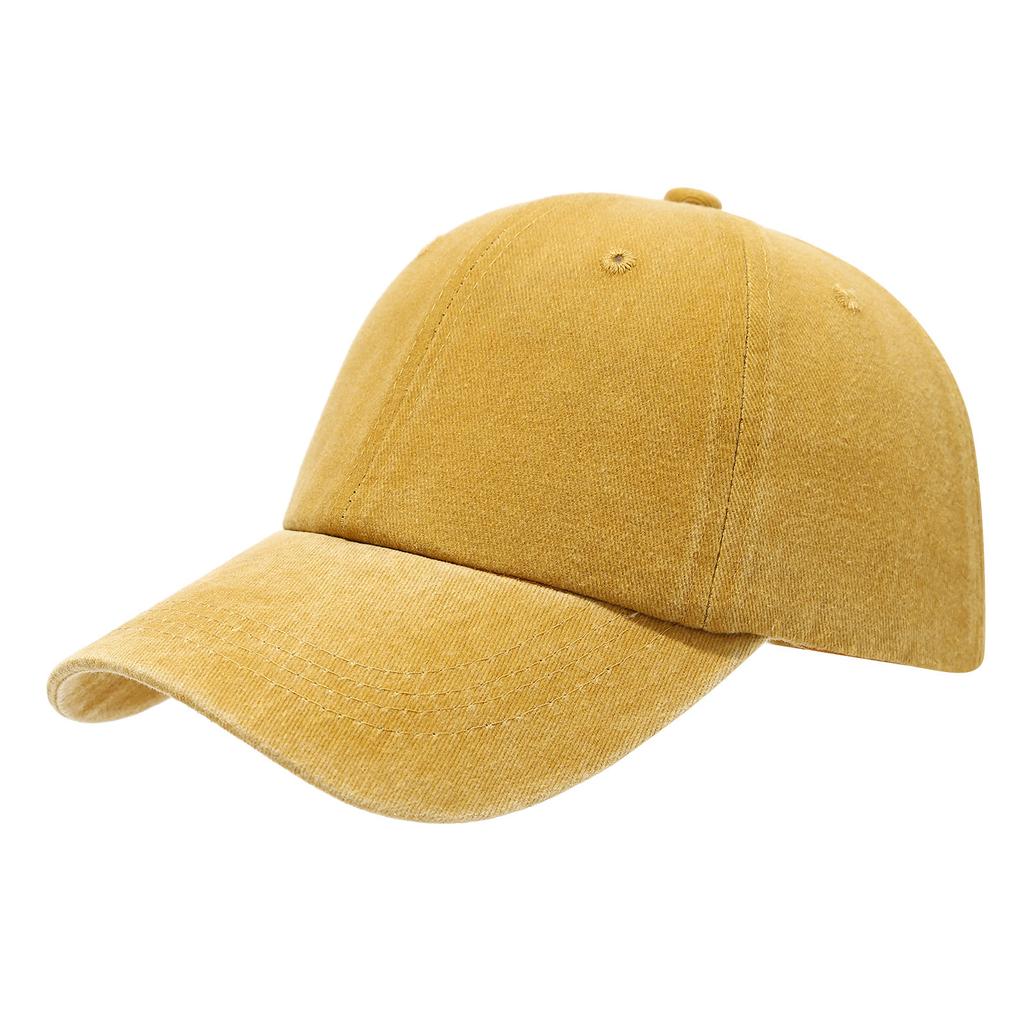 Washed Baseball Cap Hat Solid Color Curved Brim Cowboy Sun Hat Distressed Washed Baseball Cap