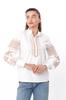 Blouse – Women's Linen Embroidered Shirt with Puff Sleeves & High Collar, Any Season 8409-132-22 HC