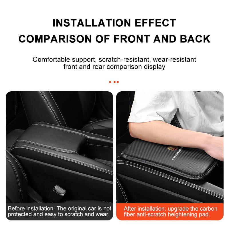 1Pcs Car Armrest Box Mats Leather Center Console Covers Accessories For Porsche 911 918 928 944 968 Boxster Cayenne Macan Panamera