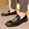 Tendance Nouveaux Mocassins Pointus Brillants Brodés à Enfiler pour Homme Chaussures Plates pour Homme Mocassins de Ville Chaussures pour le Bal de Promo