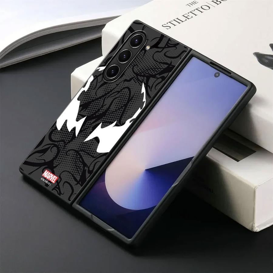 Coque Logo Marvel Spider Man Venom pour Samsung Galaxy ZFold5 ZFold3 ZFold6 Z Fold 7 6 5 4 3 ZFold4 ZFold7 Coque Arrière de Téléphone