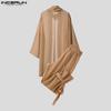 INCERUN 2PCS Sets Mens See Through Long Sleeve Open Front Tops Harem Pants Beach Home Outfits