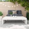 VidaXL Repose-pied de Jardin, Siège avec Cadre en Bois, Table Basse, Tabouret de Terrasse Patio Balcon Extérieur, Blanc Bois 825752