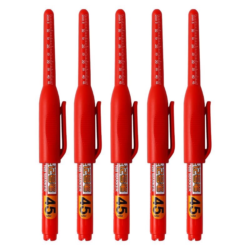 Refillable Waterproof Long-Tip 30MM Woodworking Marker Pen with Deep-Hole Non-Fading Ink