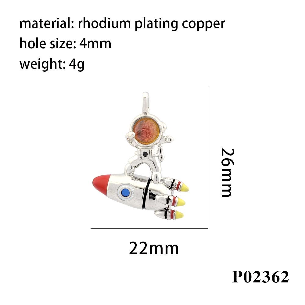 New Astronaut Crystal Pendant Necklace - Niche Cartoon Design, DIY Drop Oil Jewelry Accessories