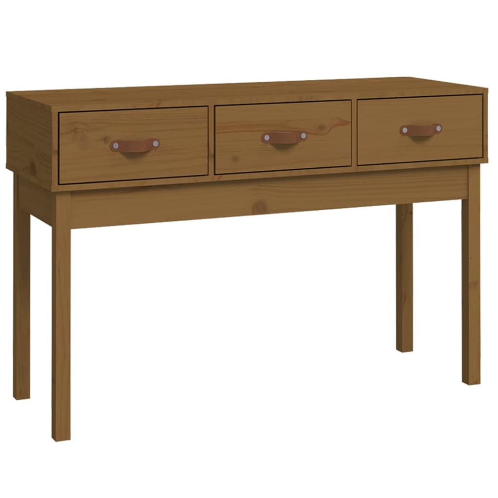 Console Table Honey Brown 114 X 40 X 75 Cm Solid Pine Wood