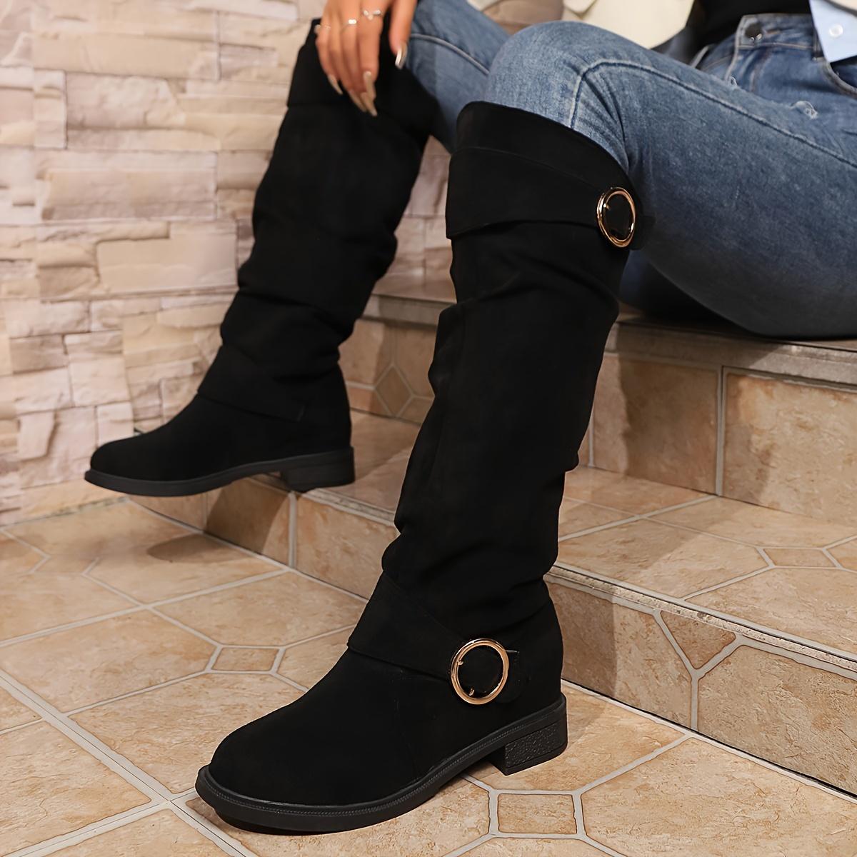 

Women s Fashion And Comfort, Exclusive Design, All-match Style, Black Knee-length Boots 35 чорний