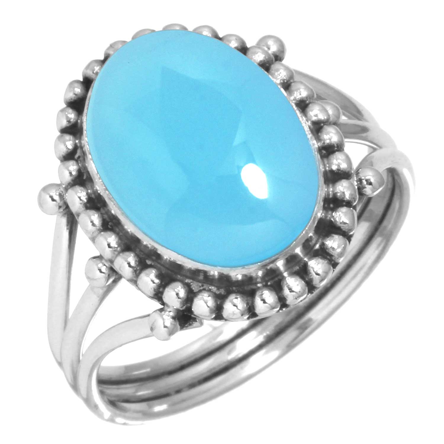 

Кольцо из стерлингового серебра 925 пробы Женское Драгоценный камень Ручная работа Ювелирные изделия Подарок на Хэллоуин Аквамариновый Халцедон Раковина Абалона Голубой Солнечный камень Лабрадорит Пренит Костюм 7.5