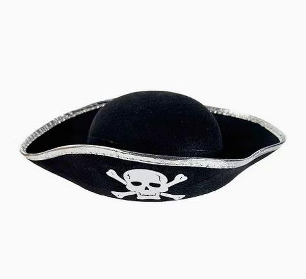 Caribbean Gold-Trimmed Pirate Hat for Halloween and Stage Performances