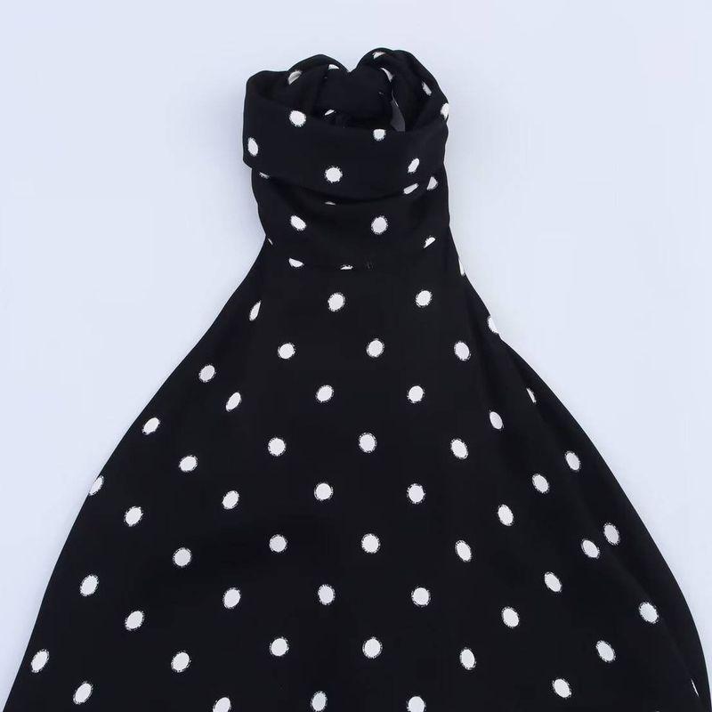 Kaslead New Women Clothes Western Style Versitile Fashion Polka Dot Neck Collar Top 3559564