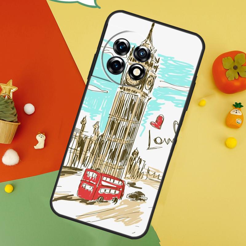 

Лондонский Красный Автобус Биг Бен Чехол Для OnePlus 9 10 Pro 11 12 13 15 13T 13R 12R 10T 8T Nord 5 CE 2 3 4 Lite N20 N30 Обложка OnePlus Nord 2
