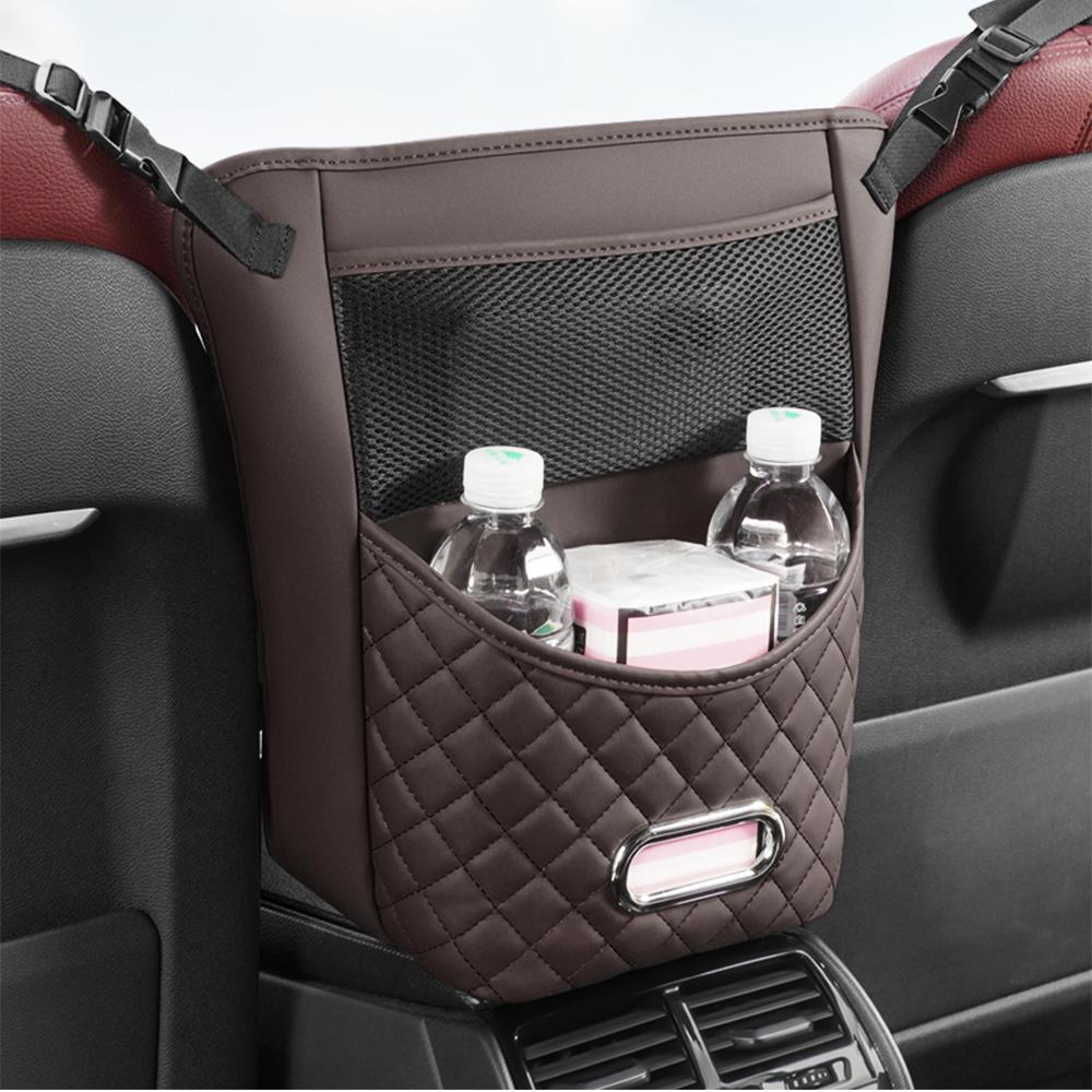 Car Seat Storage Bag For Handbag Tissue Drink Auto Armrest Box Hanging Pocket PU Leather Organizers Kit Accessories For Car Seat