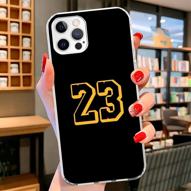 Basketball 23 24 8 Number Cover Phone Case For iPhone 16 17 Air 15 14 Pro Max 16E Phone Case 13 Mini 12 11 7 SE 8 Print Pattern