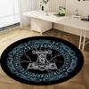Vegvisir Viking Compass Circular Rug - Office Decorative Carpet For Living Room Bedroom Door Mat Floor Rug Computer Chair Area Rug
