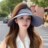 Women's summer Korean-style double-sided ice silk sun hat with UV protection, versatile outdoor hat with enlarged brim