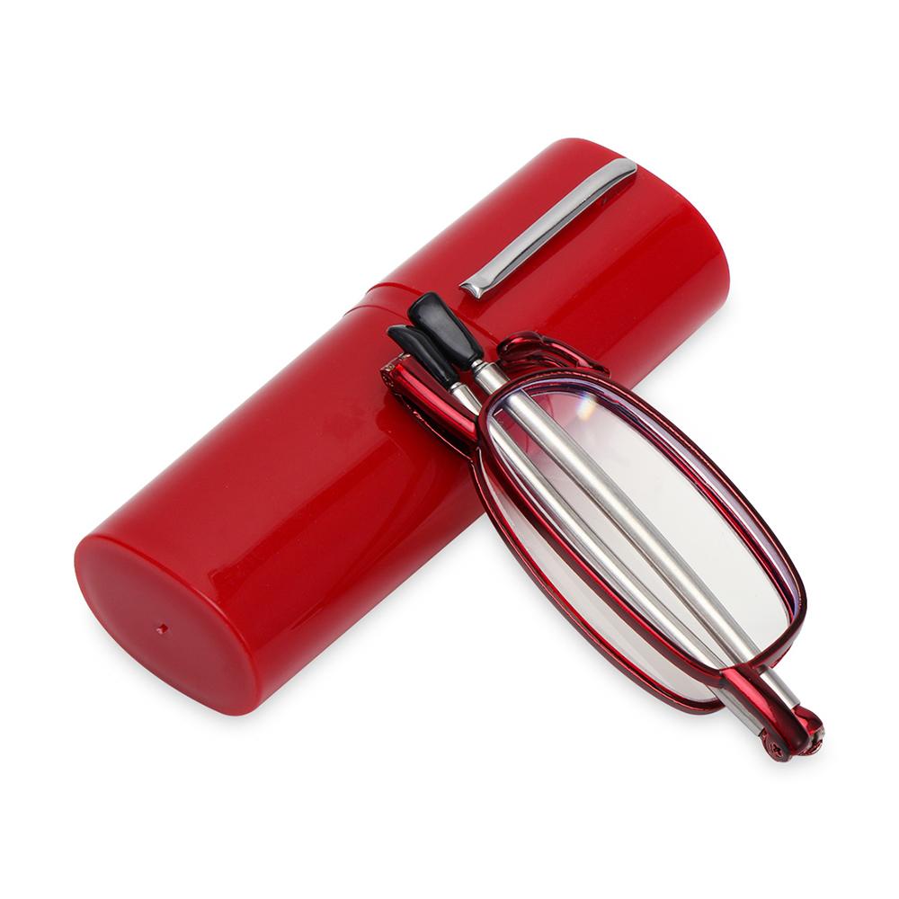 Fashion MINI Folding Reading Glasses Men Women Small Metal Square Frame Presbyopia Eyeglasses with Case Foldable Readers Eyewear