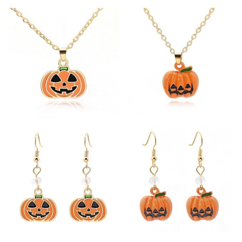 Dripping Oil Pumpkin Pendants Earrings Orange Pumpkin Head Pendant  Festival Party Gifts