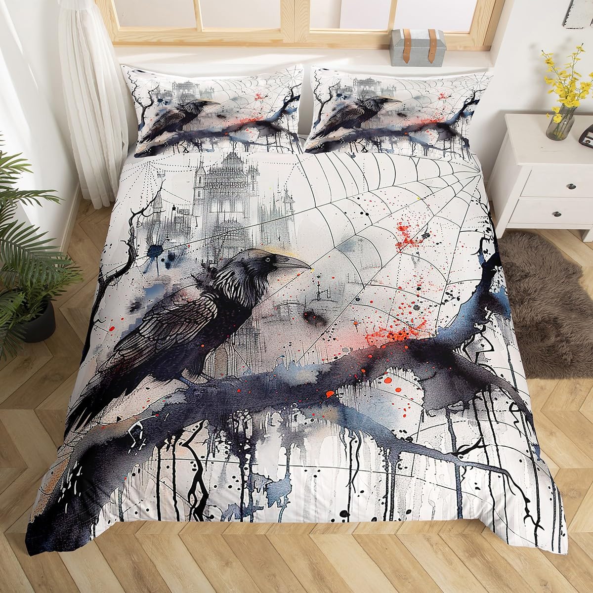 Китайская живопись тушью пейзаж пододеяльник полный комплект постельного белья — фото 17