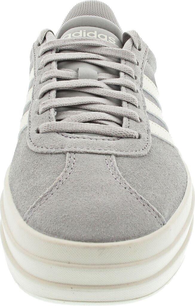 Кроссовки Adidas VL Court Bold Women серые два/офф-белые/коричнево-белые