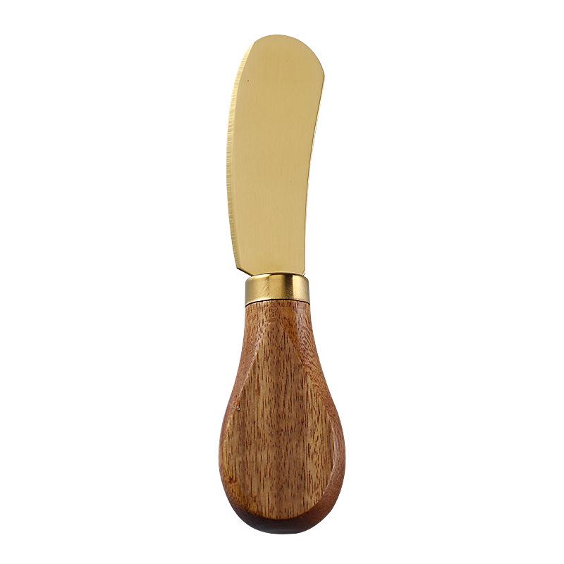 Acacia Handle Stainless Steel Cheese and Butter Knife Set
