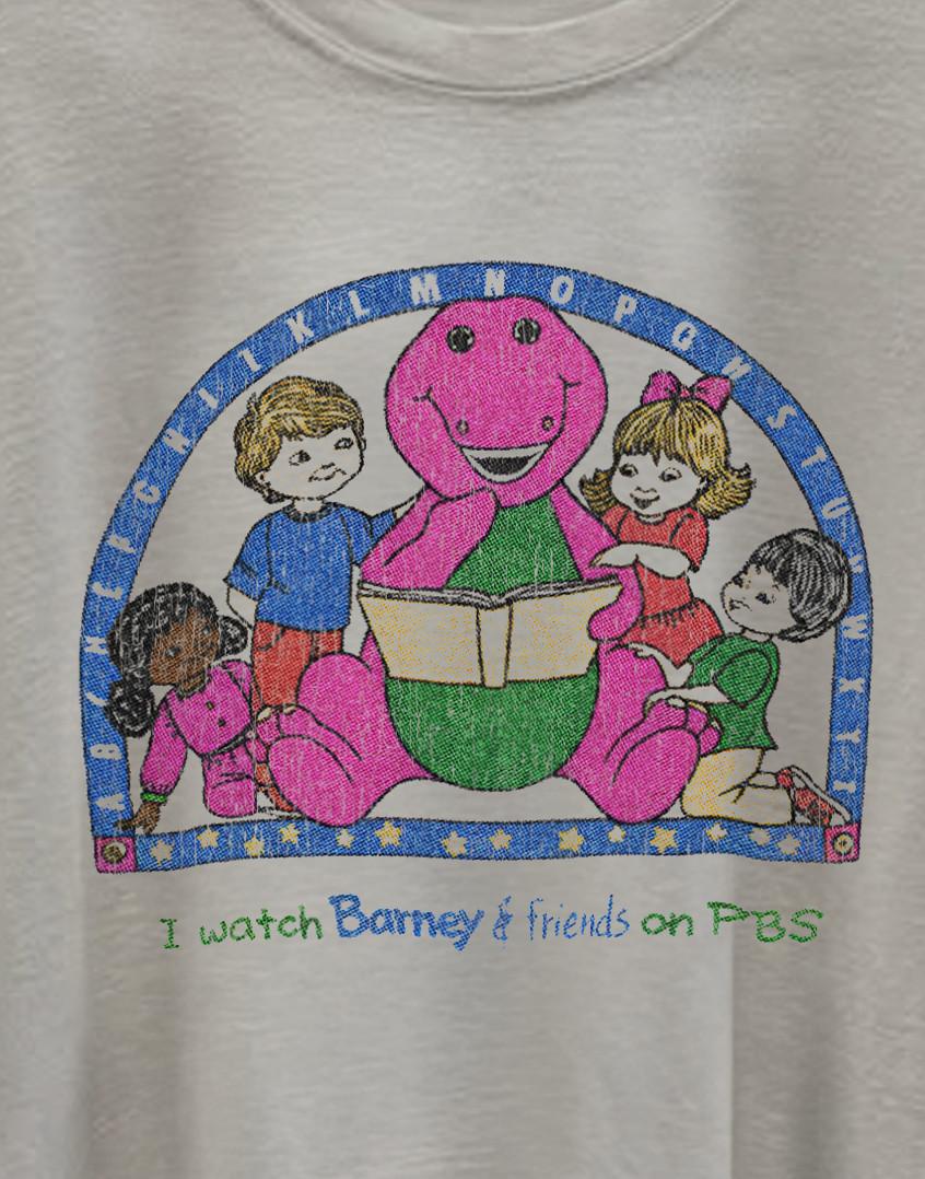 Barney & Friends PBS Promo T-Shirt White XXL S