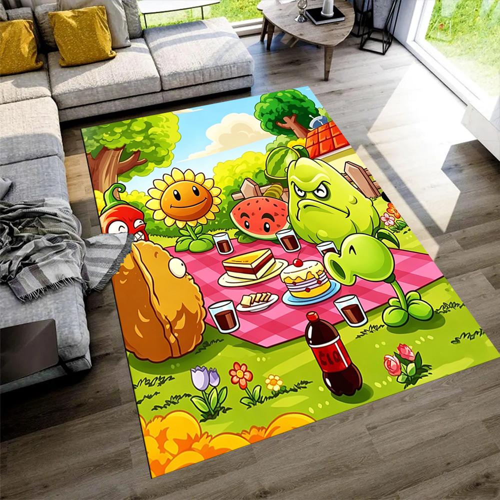 Plants Vs. Zombies Area Rug Suitable for Balcony Dining Room Playrooms Hallway Anti-slip Rug Decorate Offices Spiritual Gift