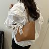 New solid color trendy shoulder bag large capacity portable tote bag simple fashion underarm bag women's bag