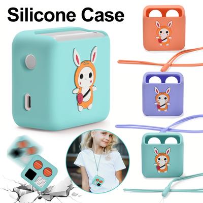 Für Yoto Mini Player Silikonhülle Stoßfeste Schutzhülle mit Anti-Verlust-Lanyard Waschbare Cartoon Staubdichte Schutzabdeckungen