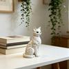 3D Printed Sitting Cat Figurine Ornament Baroque Carving Kitten Statue Sculpture Home Office Decoration Ornament Gift for Cat Lovers