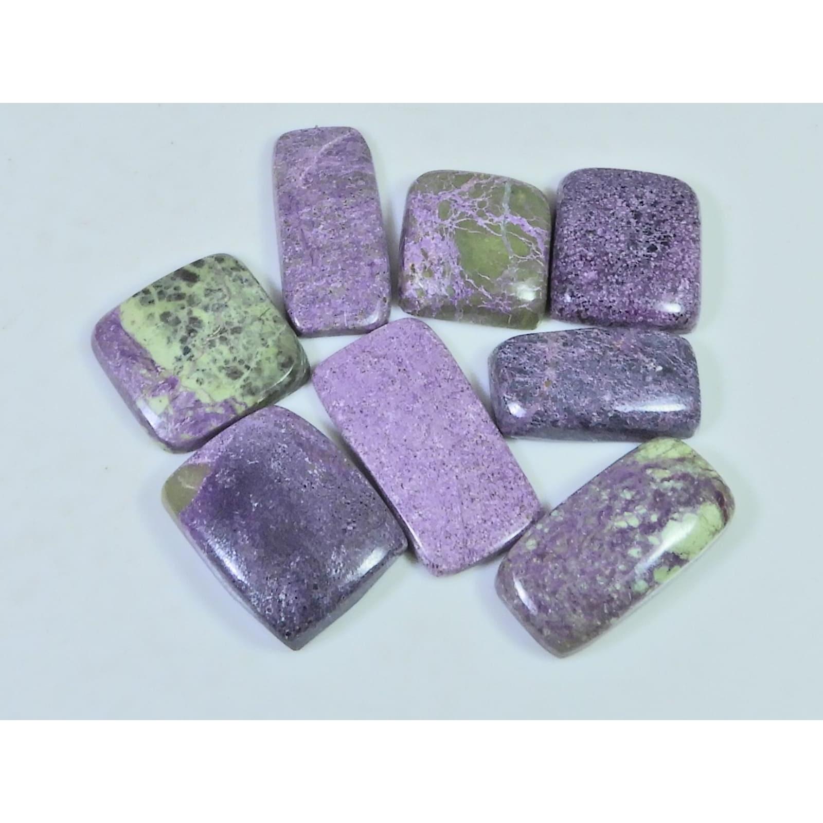 74Cts. Натуральный стихтитовый кабошон восьмиугольной формы, россыпные драгоценные камни, лот из 8 шт. C-1834