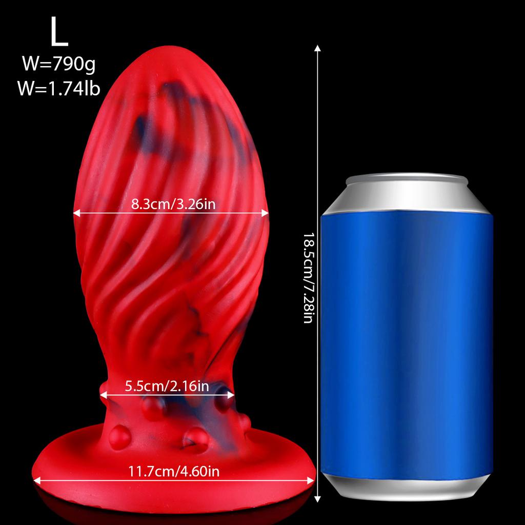 Giant Silicone Spiral Dragon Egg Butt Plug More Sizes Men's and Women's Back Court Masturbation Massage Anal Dilatation Device Adult Sex Toy