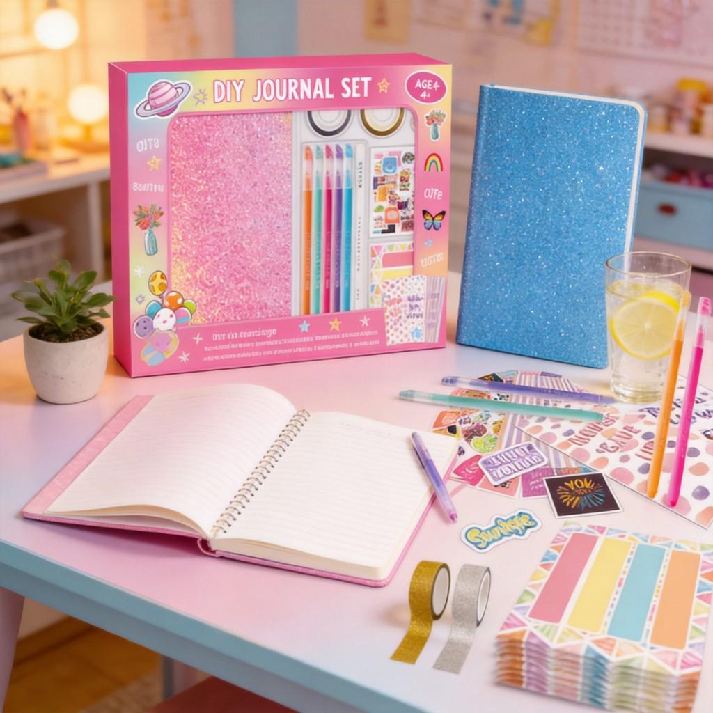 Kids Gold Foil Diary Kit For Children And Up With Scrapbook Supplies Creative Gift