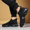 Modische gestrickte Herren-Laufschuhe zum Hineinschlüpfen, lässige Sneaker, leicht, atmungsaktiv, für Outdoor-Sport, Gehen, Joggen