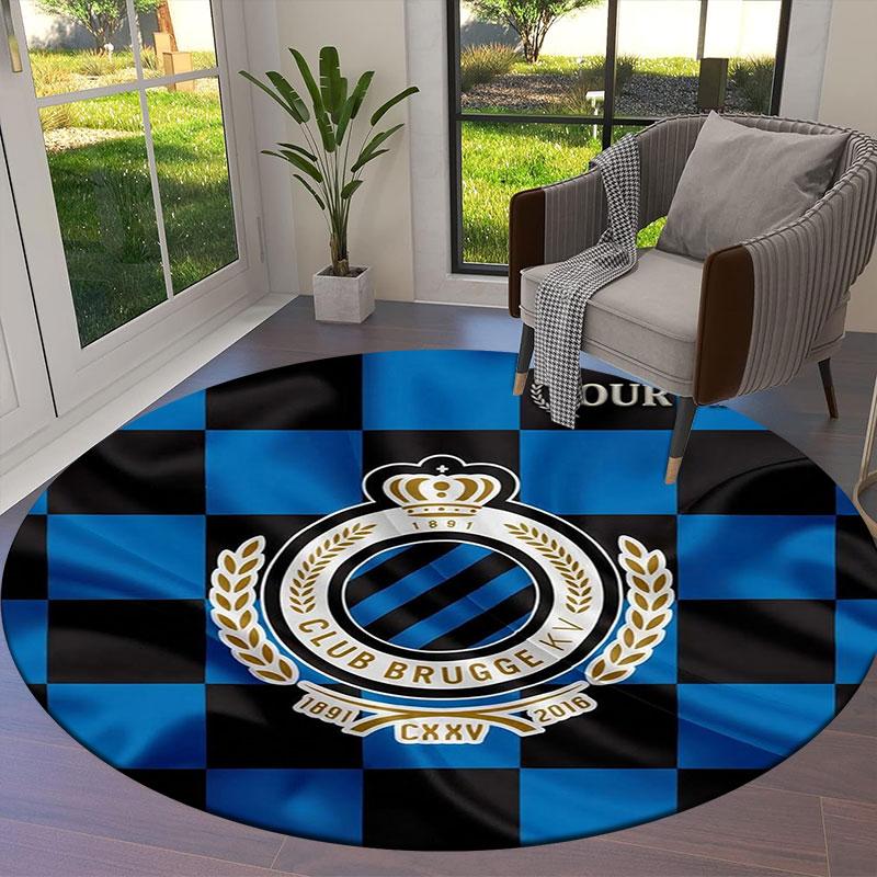 Club Brugge KV Custom Name Round Area Rug,Carpet Rug for Living Room Bedroom Sofa Playroom Decor,Non-slip Floor Mat